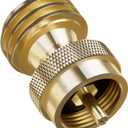 NUPICK Propane Tank Adapter, 1 Lb to 20 Lb Converter, Hook Up Small Propane Tanks to BBQ Grill, 100% Solid Brass Construction (POL)