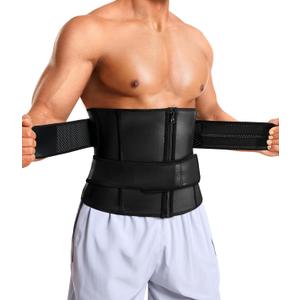 TAILONG Waist Trainer for Men - Sweat Band Trimmer Belt Fajas Para Hombres Stomach Wrap Workout Body Shaper (Medium, Black)