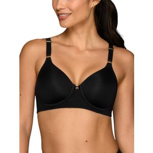 Vanity Fair Womens Full Coverage Beauty Back Smoothing Bra, 4-way Stretch Fabric, Lightly Lined Cups Up To Dd Bra, Wireless - Black, 40C US
