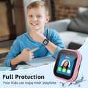 Case for SyncUP Kids Watch 2 with Tempered Glass Screen Protector, Shockproof Hard PC Bumper Protective Cover Compatible with SyncUP Kids Watch 2 (Pink/Purple/Rose Pink/White)