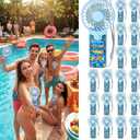 Tuanse 24 Pcs Goodbye School Hello Pool Fans End of School Bulk Mini Handheld Portable Personal Battery Powerful Small Pocket Fan Bulk for Summer Party Favors Decors Gifts 24 Guests