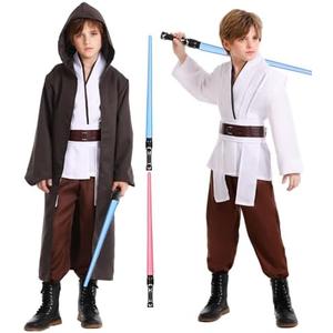 ALIZIWAY Costume Kids Cosplay Tunic Robe Lightsaber Halloween Costume with Light Sword