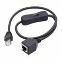 chenyang RJ45 Switch Extension Cable,CAT6 RJ45 Male to Female with On/Off Switch Button Ethernet Network Extension Cable 1.97FT/0.6M