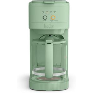 BELLA VersaBrew 2-in1 Coffee Maker, K-Cup compatible, Brew 3 Sizes Carafes & Single Serve Cups, Dishwasher Safe Reusable Filter & Filter Holder, Iced Coffee Function, 60oz Tank, Seaglass