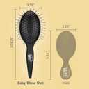 Wet Brush Easy Blowout Detangling Hair Brush, Black, Edgeless HeatFlex Bristles for Blow Dry, Ergonomic Soft-Touch Handle, Maximum Volume, Ceramic Coating Pad Smooths & Straightens (Pack of 2)