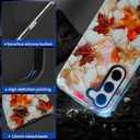 ZHEGAILIAN Case Compatible with Samsung Galaxy S23,Maple Fall Leaves Aesthetic Stained Glass Design Phone Case,Hybrid 2-Layer Hard Shell for Girl Boy Women Men
