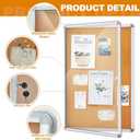 Geetery 36 x 24 Inch Enclosed Bulletin Board with Locking Door Fabric Cork Outdoor Bulletin Board Lockable Display Case, Tamperproof Aluminum Frame Noticeboard Wall-Mounted for School, Office