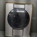 BEAUTME Wall Mirror with Shelf and Hooks, Round, Modern, 30x20 Inch Black