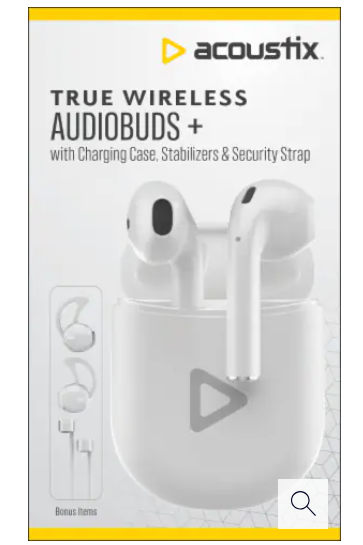 Acoustix True Wireless Audiobuds w/Charging Case - White