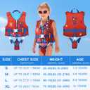 Toddler Swim Vest for 1-9+ Years, Water Safety Aid Jacket with Crotch Adjustable Belt, Floaties for 20-90 lbs, Great for Pool, Beach, Boats, Summer Vacations & Water Parks, XL-Spider