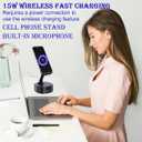 Bluetooth Speaker with Wireless Charging and Cell Phone Stand,Best Speaker Stand for iPhone/iPad/Samsung Galaxy,HD Surround Sound Perfect for Home and Outdoors,Creative Gift (Black)