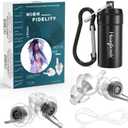 2 Pairs Concert Ear Plugs, Hearprotek Reusable High Fidelity Noise Reduction Music Ear Plugs for Ear Protection-Soft Hearing Protection Earplugs for Concerts, Musicians, Events (Petite Size)