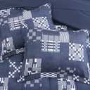 AMBERSPACE Twin XL Comforter Set Navy Blue, Plaid Bedding Set 5 Pieces for Boys Girls Teen, Classic Homestead-Style Comforter Set Bed in A Bag with Sheets, Pillowcase & Sham