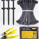 Upgraded Nylon Universal Cable Tie Buckles, Nylon Zip Ties Holders Kit, Automotive Zipper Clips Self-Locking T Rivet Zipties for Car Fender Trunk Bumper Repair, Home & Garage Patent Pending