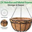 AMAGABELI GARDEN & HOME 4 Pack 12 Inch Metal Plant Hanging Baskets Planter Flower Pots Outdoor Indoor Wire Hanging Basket for Vegetable with Coco Fiber Liners for Garden Home Porch Decor