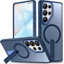 For Samsung Galaxy S25 Ultra Case, S25 Ultra Phone Case Built-in Invisible Stand [Compatible with MagSafe] [Military-Grade Protection] Shockproof Magnetic Cover for Galaxy S25ultra (Blue)