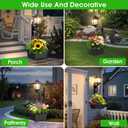 2 Pack Outdoor Flower Pots 2 in 1, Solar Post Lamps Waterproof, Solar Lamp Post Lights, Wall Mount or Freestanding, Outdoor Decorative Lamp for Garden, Patio, Front Porch, Back Door, Warm White