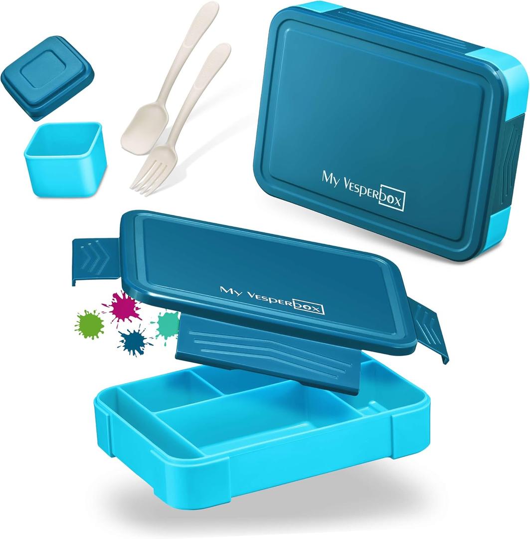 My Vesperbox  Lite - Bento Box Kinder - Lunchbox - extrem robust  Brotdose  Brotbox ideal fr Kindergarten und Schule (Blau) (Lite - Blue - 23x17,5x5cm)