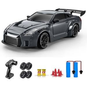 ACAMMZAR RC Drift Car, 1:24 Remote Control Car for Kids, 20KM/H 4WD High Speed RC Cars with Lights, Extra Racing Tires, Vehicle for Adults Boys Girls, Gray ACAMMZAR RC Drift Car, 1:24 Remote Control Car for Kids, 20KM/H 4WD High Speed RC Cars with Lights, Extra Racing Tires, Vehicle for Adults Boys Girls, Gray