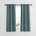 NICETOWN Greyish Blue Short Blackout Curtains for Bathroom - Window Treatment Thermal Insulated Grommet Light Blocking Curtains & Drapes for Bedroom/Kitchen (2 Panels, W37 x L48) (37"W x 48"L (Pack of 2))