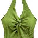 MakeMeChic Women's Backless Halter Top Twist Deep V Neck Sexy Cute Summer Tank Top L