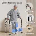 Loyoda Toilet Safety Rails,Height-Adjustable Toilet Frame Width-Adjustable Toilet Handles Foldable Toilet Rail Provides Support for Seniors ， Pregnant ，Disabled （Gray）