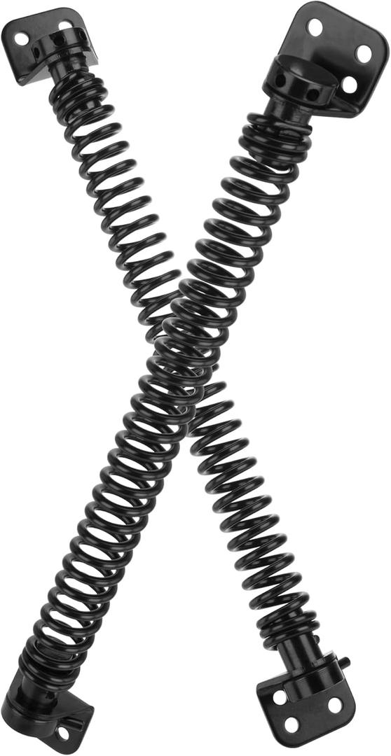 11-1/2" Self Closing Gate Spring Heavy Duty Door Springs to Close Door, Adjustable Tensioner Automatic Gate Closure, Suitable for Wooden Gate, Vinyl Fence, Steel Door, Black, 2 Pcs