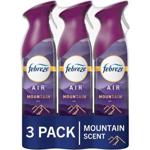 Febreze Air Mist Air Freshener Spray, Odor-Fighting Room Spray, Air Fresheners for Home and Bathroom and Kitchen, Aerosol Can, Mountain Scent, 8.8oz, 3 Count