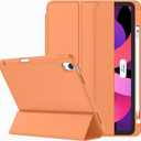 ZryXal iPad Air 11 Inch Case M4 2026/ M3 (2025)/ M2 (2024), iPad Air 5th (2022)/ 4th Generation (2020) 10.9 Inch - Smart Cover with Pencil Holder and Soft TPU Back, Auto Wake/Sleep(Orange)
