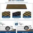 1 Pack 48" Car Driveway Rubber Curb Ramps, Heavy Duty Driveway Gutter Slope Ramp, Low Profile Design for Cars, Water Channel for Drainage, Curbside Bridge Ramp for Loading Dock Garage Sidewalk