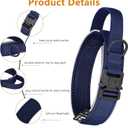 HYDEME Tactical Dog Collar, Alpine Loop Adjustable Military Training Nylon Dog Collars with Handle and Reflective for Small Medium Large Dogs, with Airtags Protective Case & Patches.(L,Deepblue)