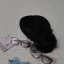 Flip Out Wig Black 50s and 60s Women Short Bob Halloween Hair Bow and Red Glasses Synthetic Bang Wig