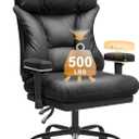 Office Chair,Executive Chair,Ergonomic Big and Tall Chairs 500lbs,Home Office Desk Chairs with Tilt Lock,Comfortable Chair with Adjustable Padded Armrests (Black)