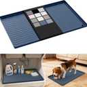 URMONA Waterproof Silicone Under Sink Mat 22'' x 14'' Shelf Liner for Kitchen and Bathroom, Cabinet and Counter Protector, Storage and Organizers, Litter Mat, Pet Cat Puppy Essentials(Dark Grey)
