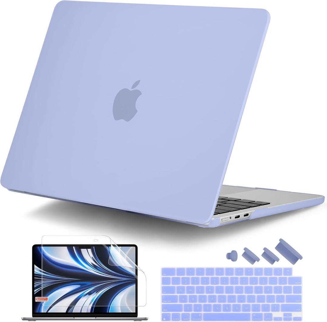 DONGKE Compatible with MacBook Air 13 inch Case M5 M4 M3 M2 2026 2025 2024-2022 A3449 A3240 A3113 A2681, Plastic Hard Shell & Keyboard Cover for MacBook Air 13.6 inch, Matte Serria Blue