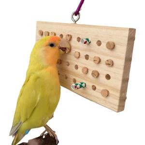 Parrot Chewing Toy with Wooden Corks and Paper Tubs Hanging Chewing Toy Wear-Resistant Wooden Parrot Toys Bird Toy Interesting Bird Cage Accessories