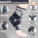 Ankle Compression Sleeves (1 Pair)-Ankle Brace for Achilles Tendonitis, Sprain, Pain Relief, Plantar Fasciitis Ankle Support Socks with Adjustable Strap for Women & Men-S