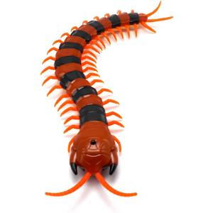 Tipmant Simulation RC Centipede Scolopendra Realistic Remote Control Vehicle Car Animal Insect Large Size Electric Prank Toy Kids Christmas Birthday Gifts (Orange Striped)