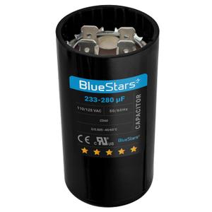 233-280 uf mfd 110-125VAC ±20% Volts Round Motor Start Capacitor 50/ 60 Hz AC Electric Replacement Part by Blue Stars
