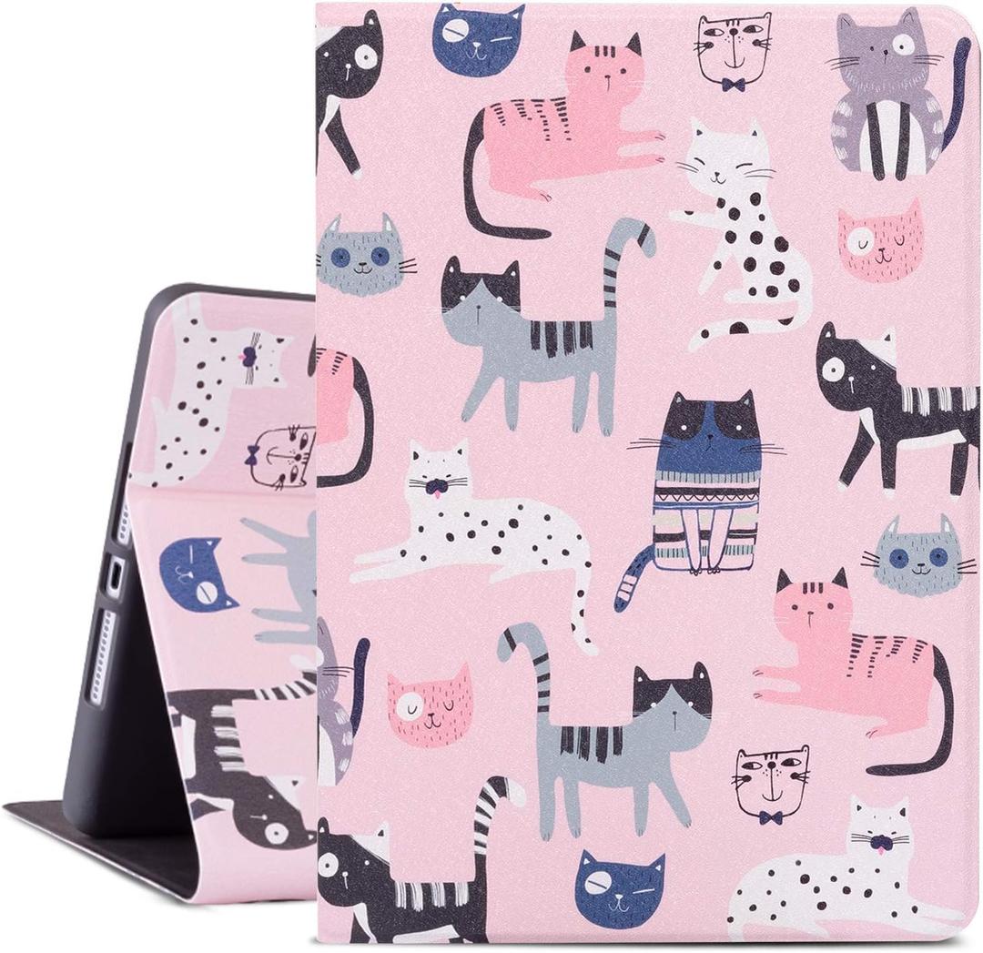 iPad 9th Generation Case, iPad 8th Gen Case, iPad 7th Gen Case, iPad 10.2 Case Kids Boys Girls Multi-Angle Adjustable Stand Auto Wake/Sleep, Cats