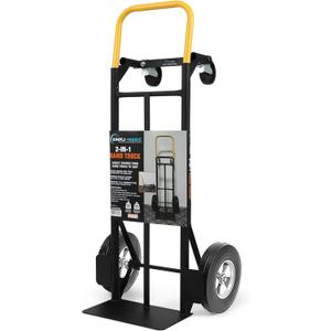 SIMPLI-Magic 2 in 1 Convertible Hand Truck and Dolly, 800LBS  Heavy-Duty Moving Dolly Cart with 10" Flat Free Rubber Wheels & Handle