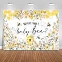 Bee Gender Reveal Backdrop 7x5ft What Will Baby Bee Gender Reveal Party Decorations Background Honeycomb Flowers Banner Photo Booth Props