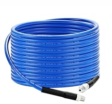 Balabulala Sewer Jetter Kit for Pressure Washer, 25Ft X1/ 4" Water Jet Drain Cleaner Hose, Rotating and Button Nose Sewer Jetting Nozzles Waterproof Tape, Orifice 4.0 4.5, 1/ 4 Inch NPT, 5800 PSI