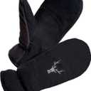 SKYDEER Winter Mittens with Soft Deerskin Suede Leather & Thermal Polar Fleece & Warm C100G 3M Thinsulate Insulation SD5171M (X-Large, Black/Black)