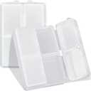 FYY Daily Pill Organizer/ Case, 7 Compartments Portable, [Folding Design] Large Travel Pill Box for Purse Pocket to Hold Vitamins,Cod Liver Oil,Supplements and Medication-Clear (Large (1 Piece))