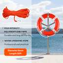 Life Ring 23"/28" Boat Safety Throw Rings with Water Floating Lifesaving Rope Life Preserver Ring Buoy with Reflective Tape & Grab Lines for Rescue Lifesaving - Orange