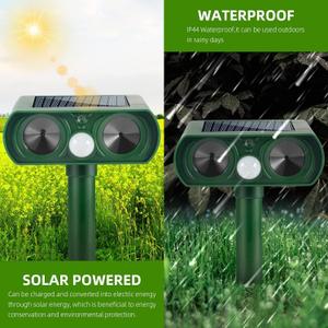 2 Pack Solar Ultrasonic Animal Repeller Outdoor