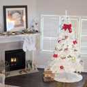 BESTHLS 5 FT White Christmas Tree Premium Artificial Pine Christmas Tree with Solid Metal Stand and Decorations 460 Branch Tips Fit for Indoor Outdoor (5 feet White)