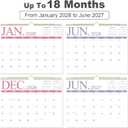 4 x Calendar 2026-2027 - Wall Calendar from April 2026 to June 2027, 2026-2027 Wall Hanging Calendar with Holiday Marked, Premium Paper for Organizing, 11'' x 14'',Four Color