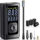 Syncwire Tire Inflator Portable Air Compressor - 150PSI 2X Faster Inflation Smart Air Pump for Car Tires [Extra-Large LCD] with Digital Pressure Gauge, Auto Shut-Off for Car, Motorcycle, Bike & Balls (Black)